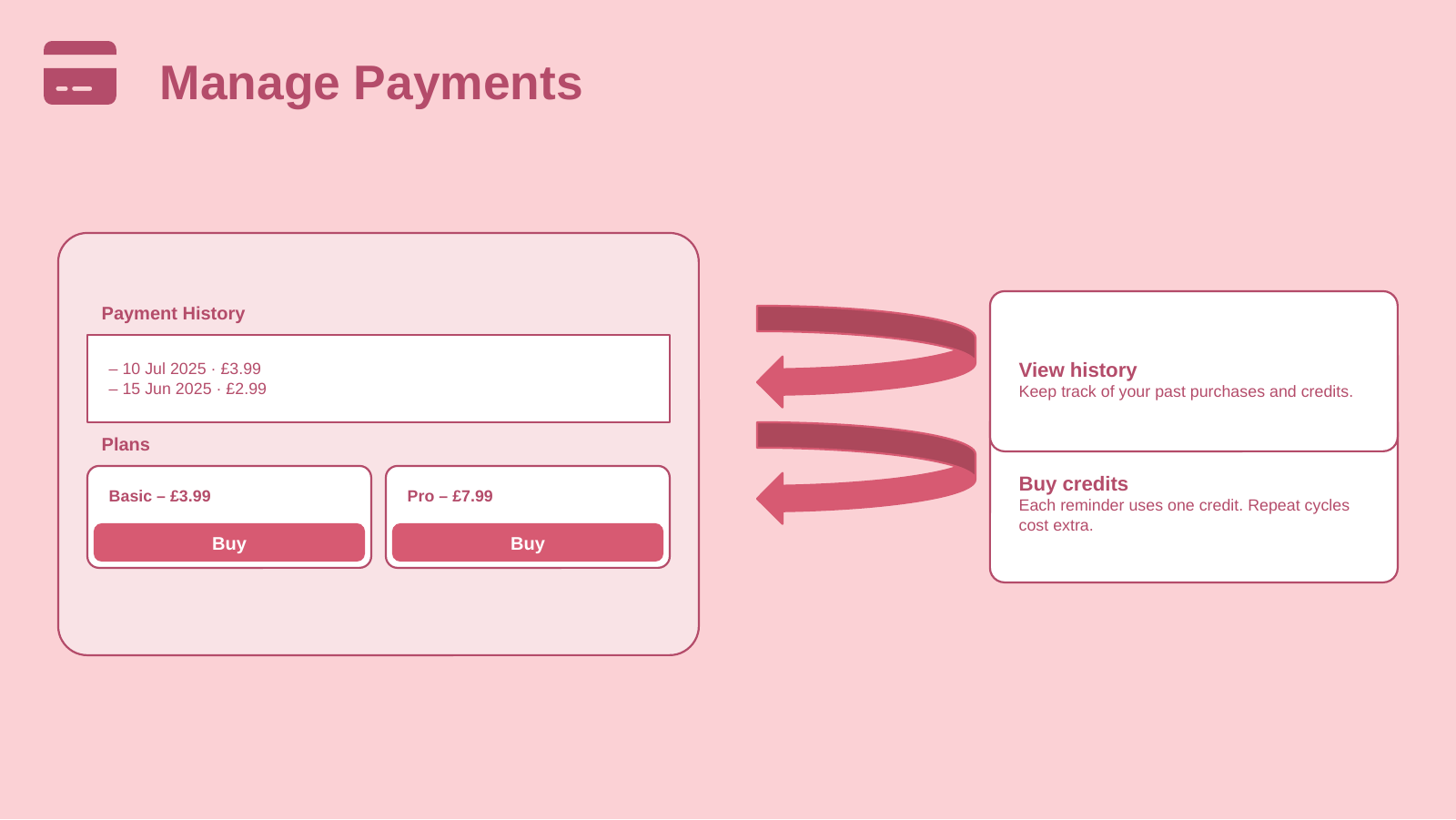 Manage Payments slide